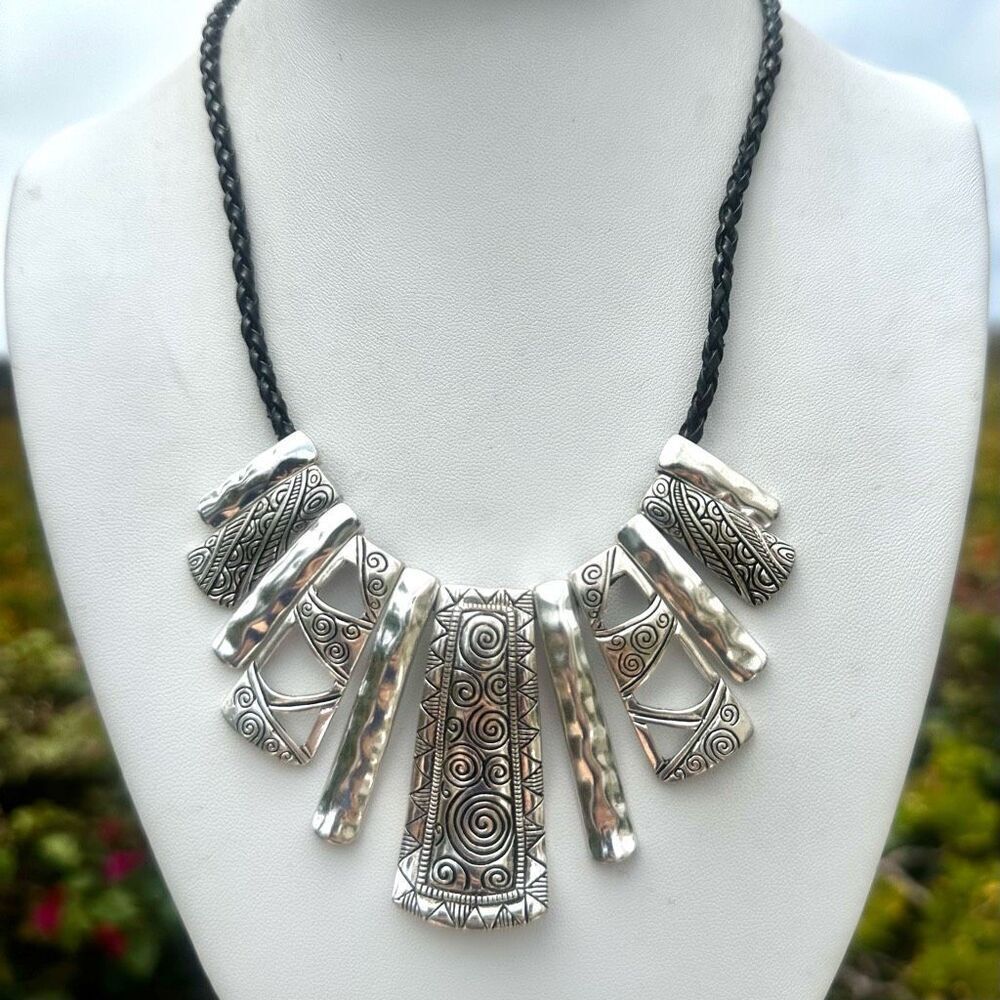 Handcrafted Statement Necklace with Intricate Tribal Detail